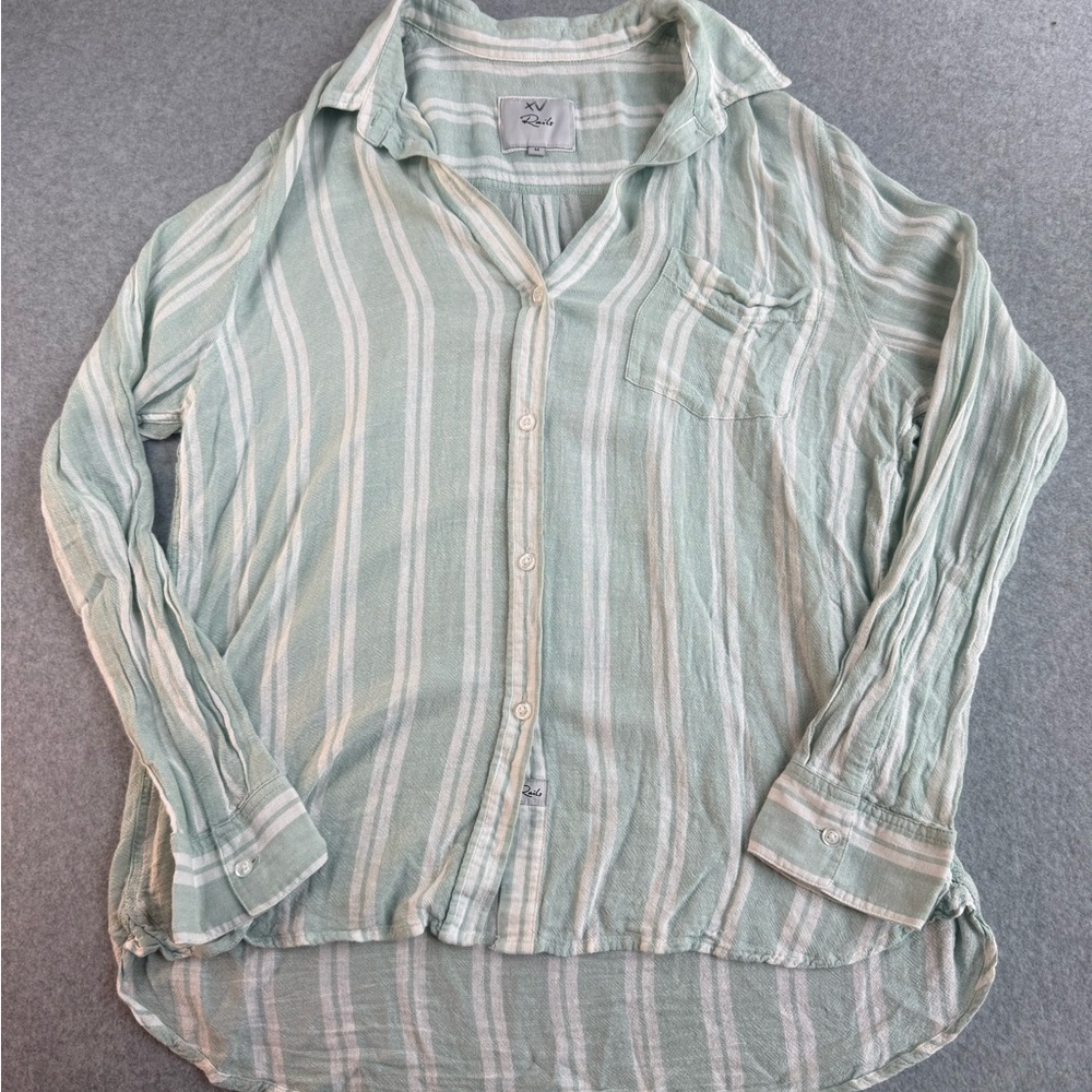 Rails Juniper Stripe Charli front button shirt M